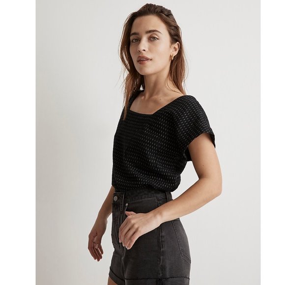 Madewell Black Square Neck Blouse - Picture 2 of 8